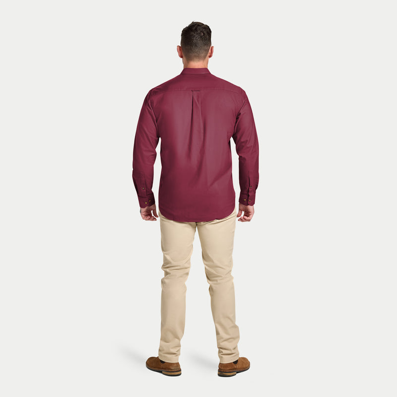 Long Sleeve Classic Oxford Shirt - Berry
