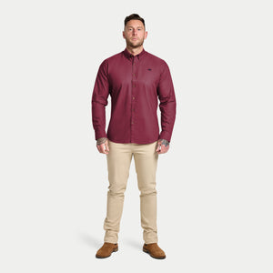 Long Sleeve Classic Oxford Shirt - Berry