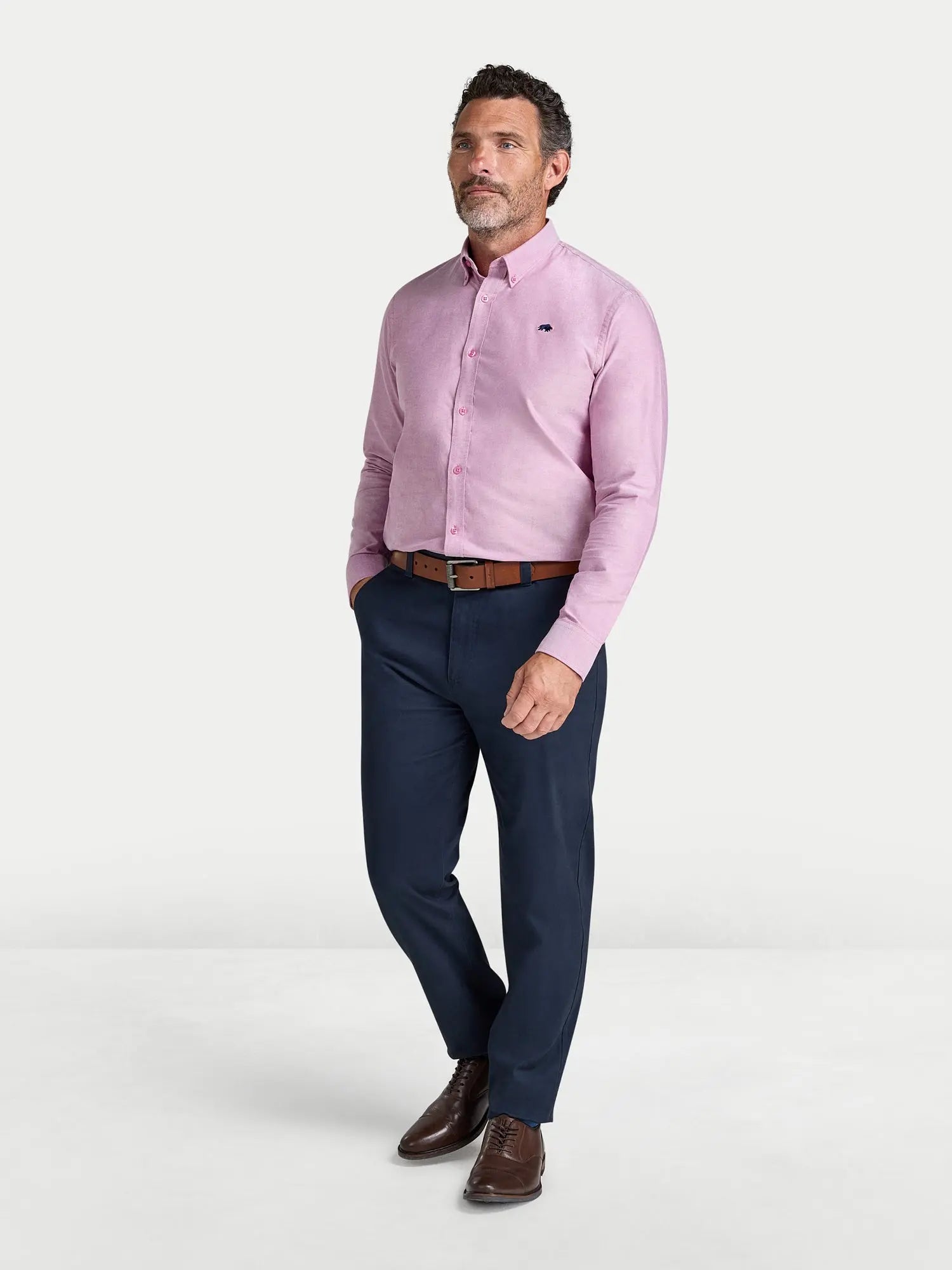 Classic Oxford Shirt - Long Sleeve - Red Raging Bull Clothing