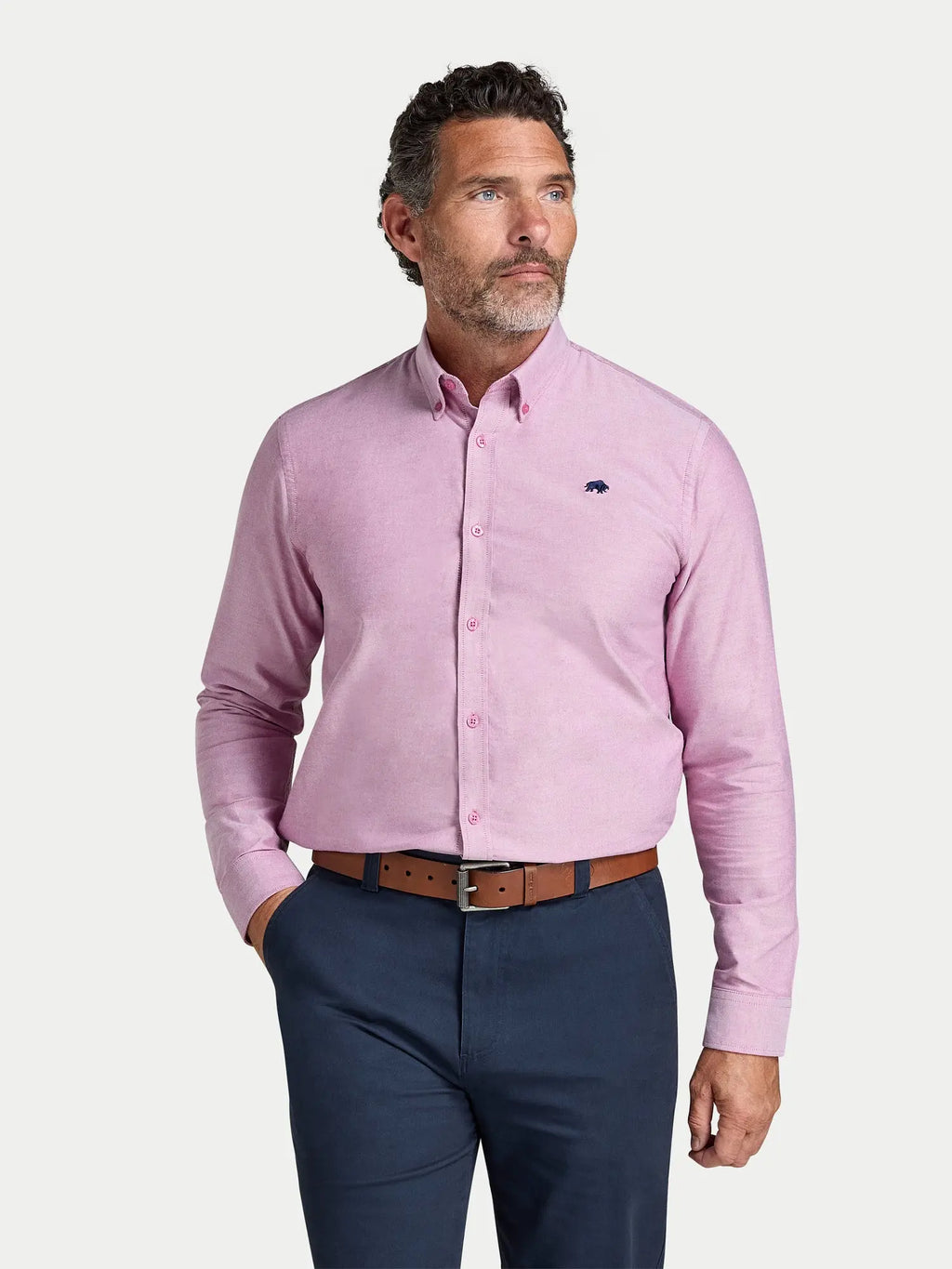 Classic Oxford Shirt - Long Sleeve - Red Raging Bull Clothing
