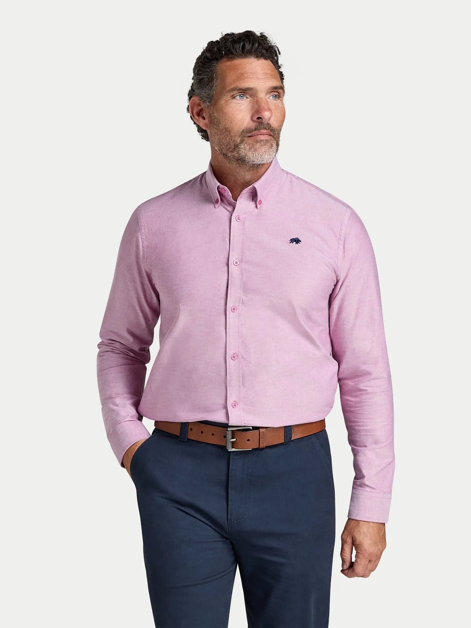 Classic Oxford Shirt - Long Sleeve - Red Raging Bull Clothing