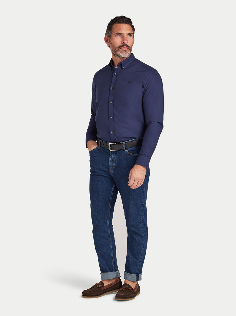 Long Sleeve Classic Oxford Shirt - Navy