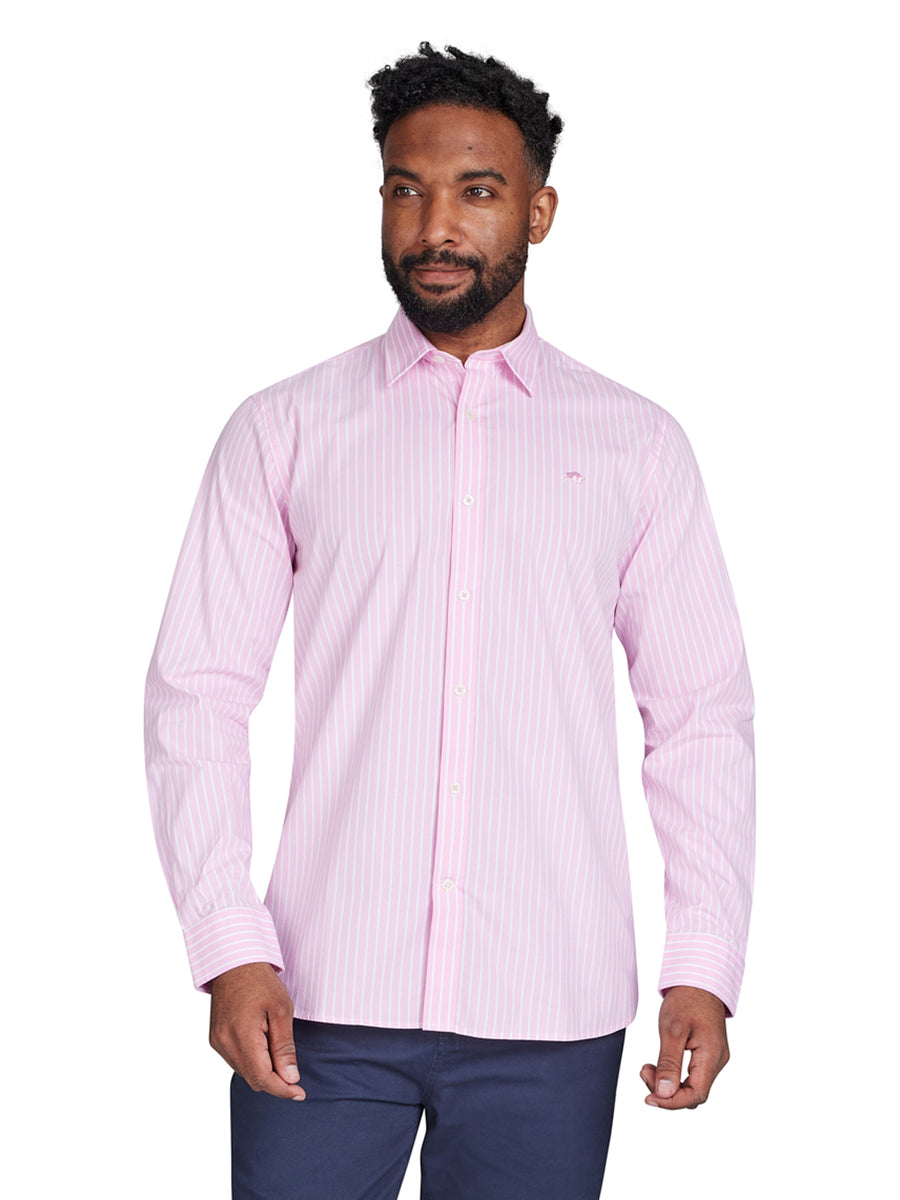 Long Sleeve Classic Stripe Shirt - Pink – Raging Bull Clothing