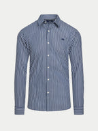 Classic Poplin Stripe Shirt  - Long Sleeve - Navy