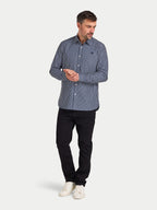 Classic Poplin Stripe Shirt  - Long Sleeve - Navy