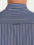 Classic Poplin Stripe Shirt  - Long Sleeve - Navy