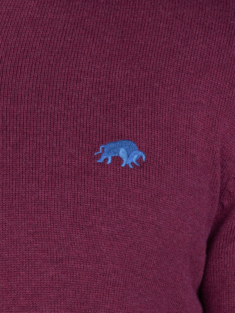 Classic Quarter Zip Knit - Burgundy