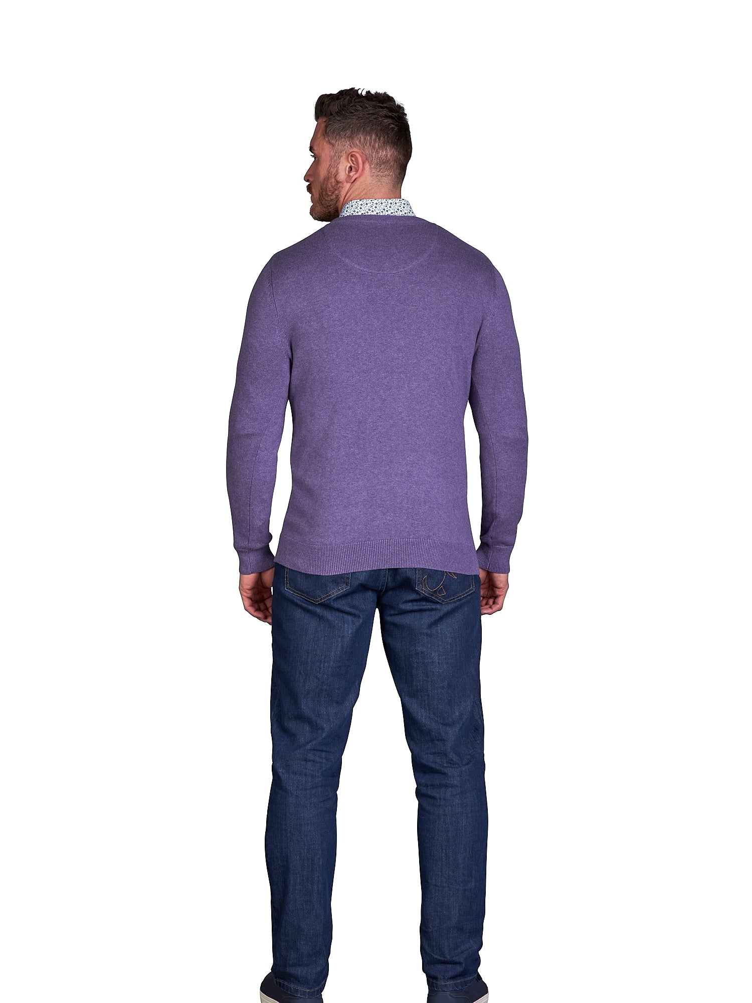 Purple v sales neck jumper mens