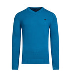 Classic V Neck Cotton/Cashmere Knit - Teal
