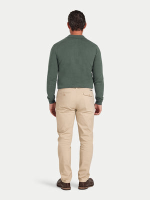 Long Sleeve Classic Knitted Polo - Sage