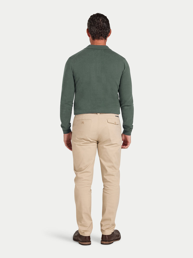 Long Sleeve Classic Knitted Polo - Sage