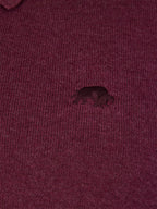 Long Sleeve Knitted Polo - Burgundy