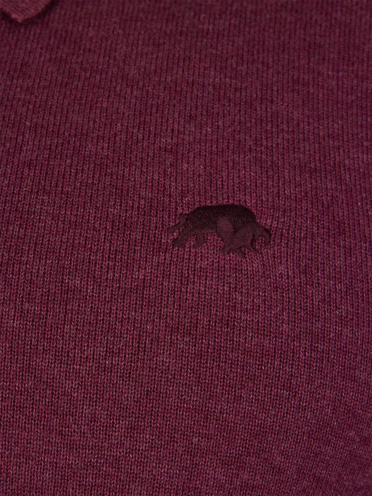Long Sleeve Knitted Polo - Burgundy