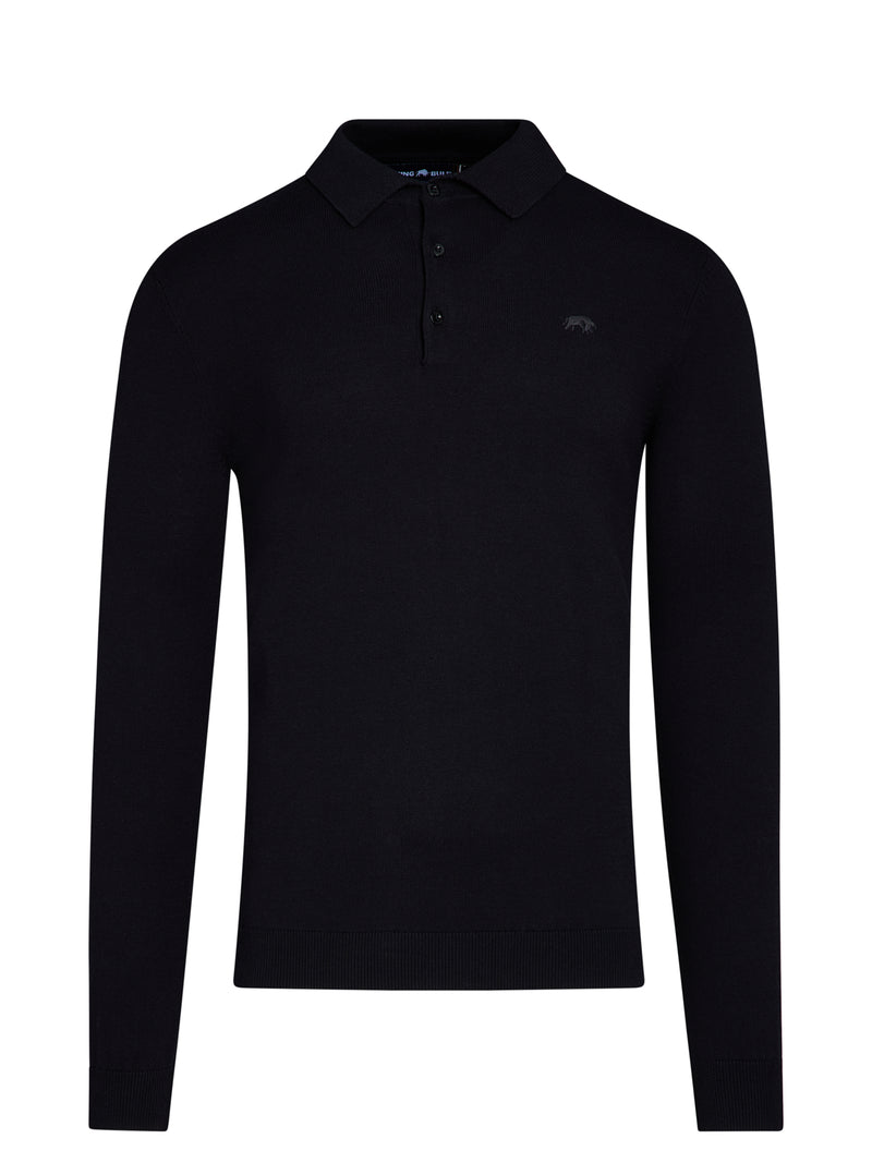Classic Knitted Polo - Black
