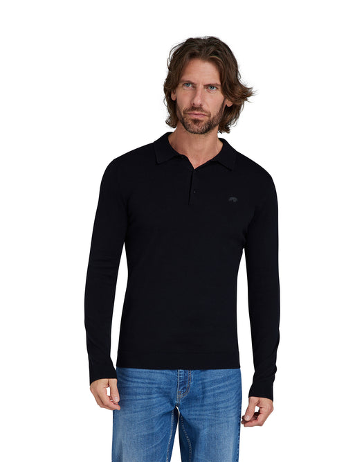 Classic Knitted Polo - Black