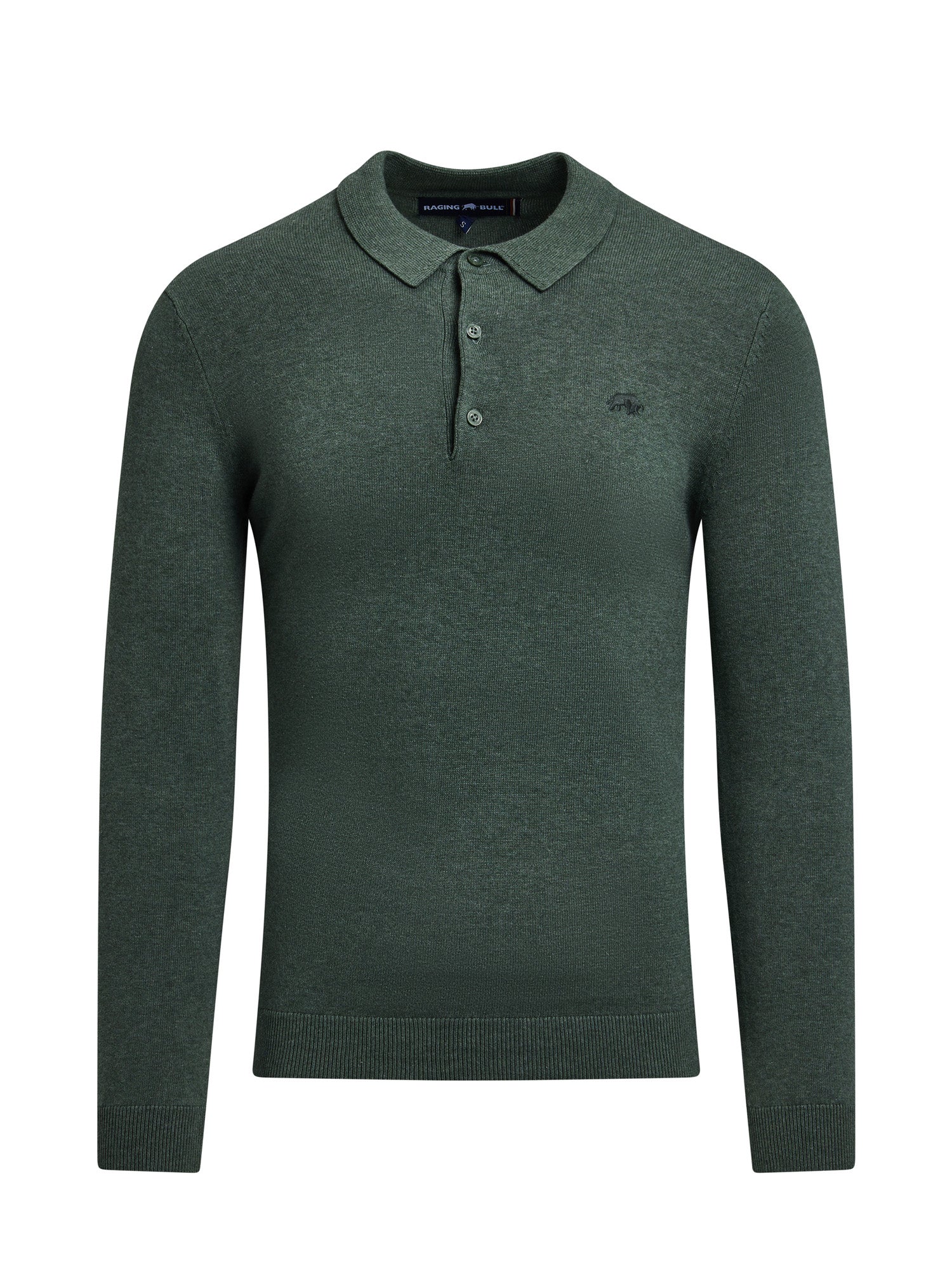 Long Sleeve Classic Knitted Polo - Sage