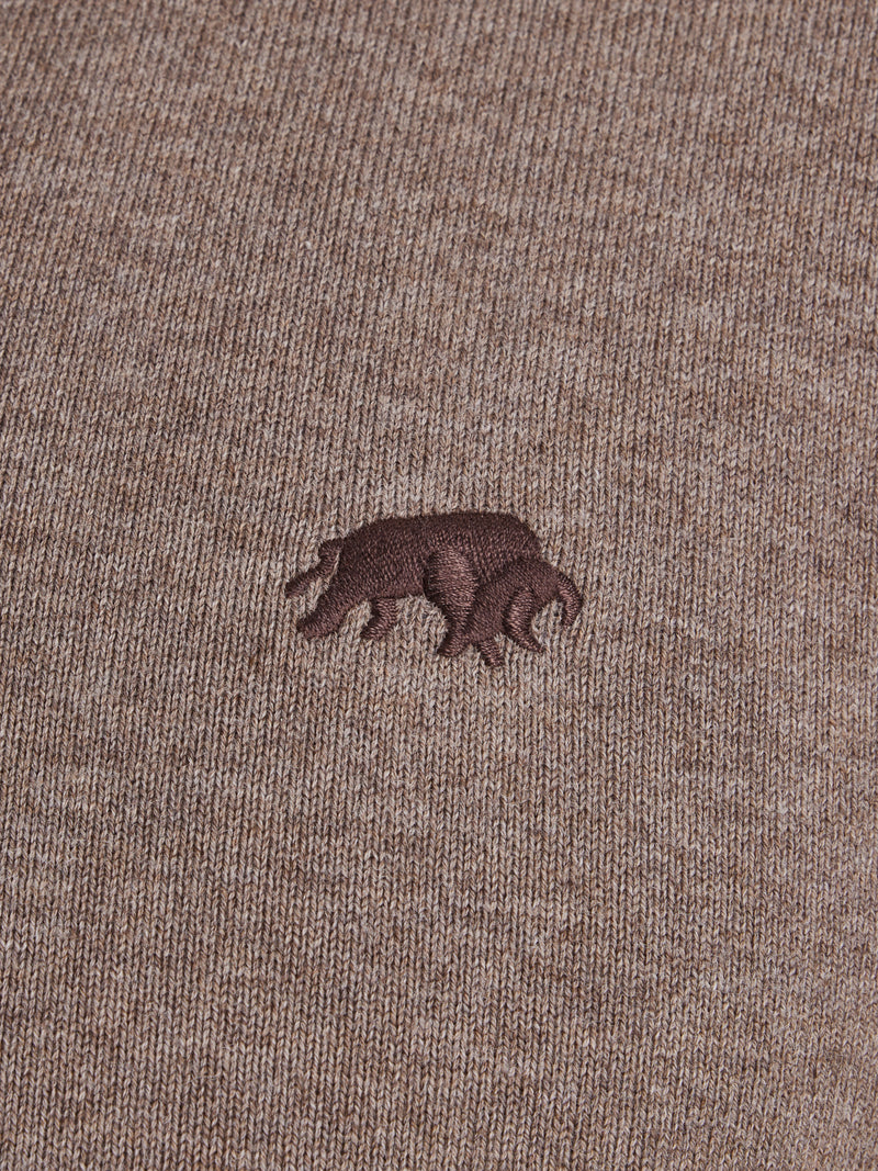 Classic Quarter Zip Cotton/Cashmere Knit - Toast