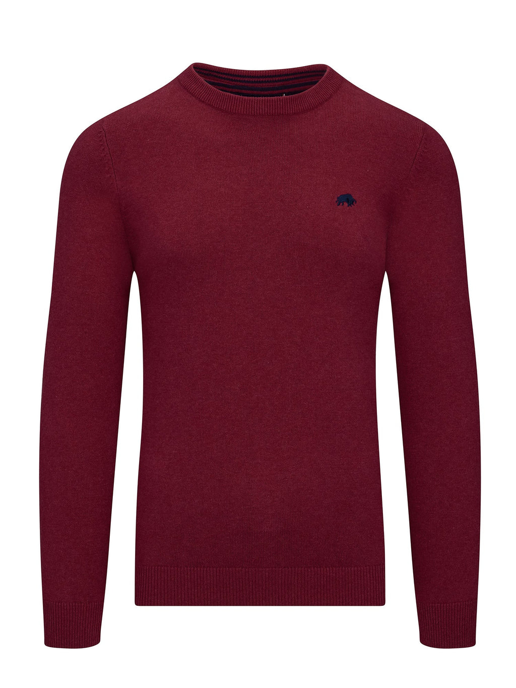 Classic Crew Neck Cotton/Cashmere Knit - Berry Raging Bull Clothing