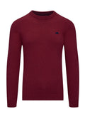 Classic Crew Neck Cotton/Cashmere Knit - Berry Raging Bull Clothing