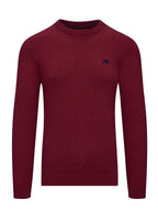 Classic Crew Neck Cotton/Cashmere Knit - Berry Raging Bull Clothing
