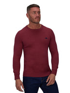 Classic Crew Neck Cotton/Cashmere Knit - Berry Raging Bull Clothing