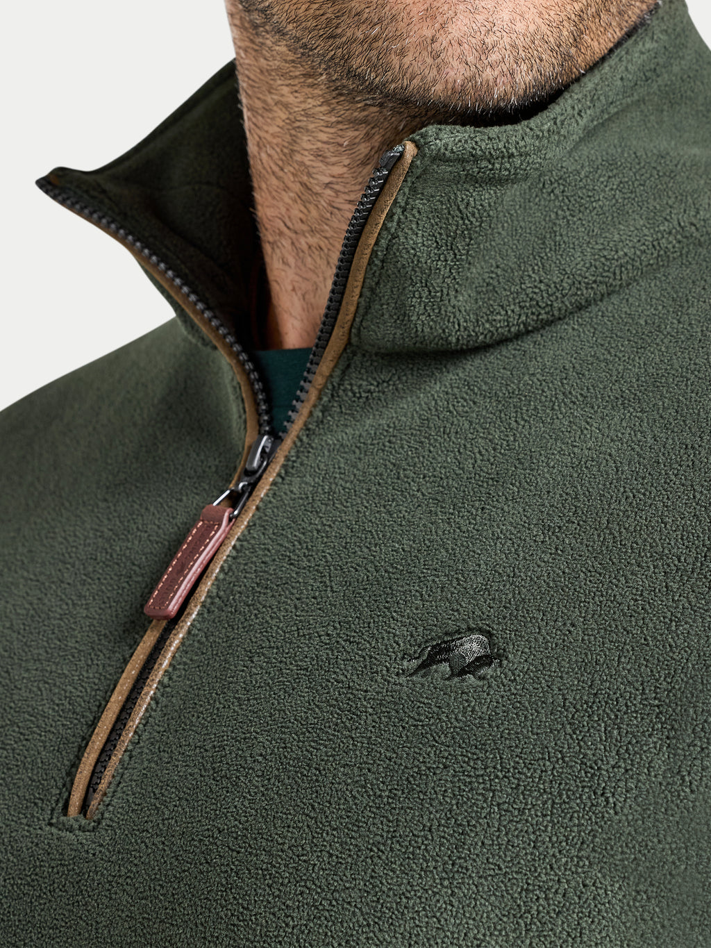 Quarter Neck Classic Fleece - Khaki