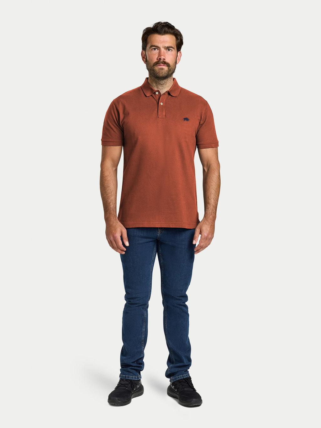 Short Sleeve Classic Organic Polo - Burnt Orange Raging Bull Clothing