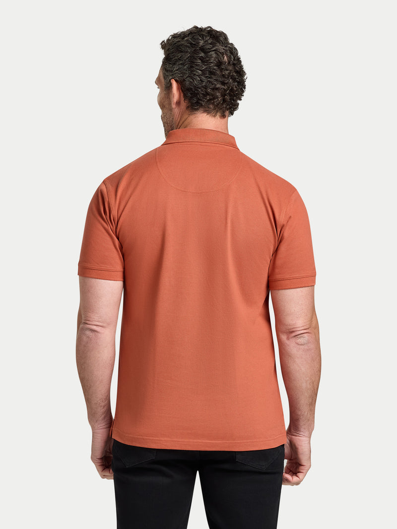 Short Sleeve Classic Organic Polo - Burnt Orange