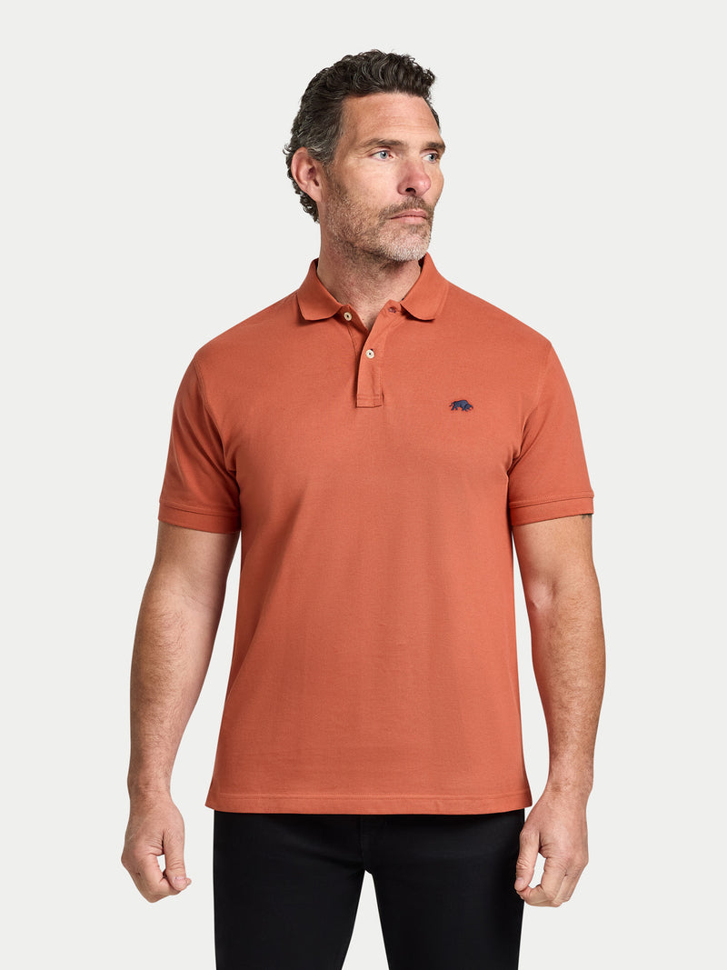 Short Sleeve Classic Organic Polo - Burnt Orange