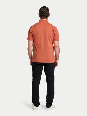 Short Sleeve Classic Organic Polo - Burnt Orange