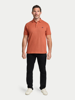 Short Sleeve Classic Organic Polo - Burnt Orange