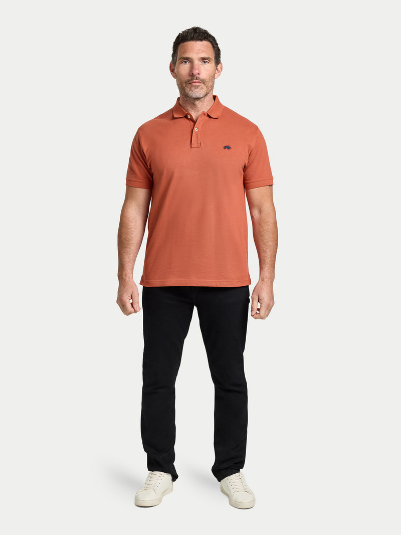 Short Sleeve Classic Organic Polo - Burnt Orange