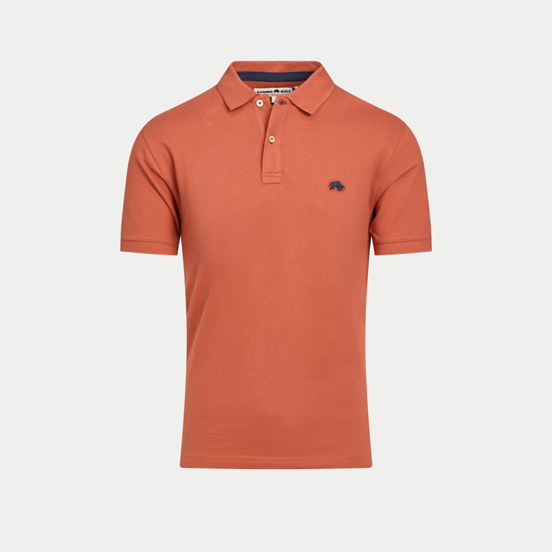 Short Sleeve Classic Organic Polo - Burnt Orange
