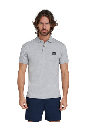 Patch Jersey Polo - Grey Marl