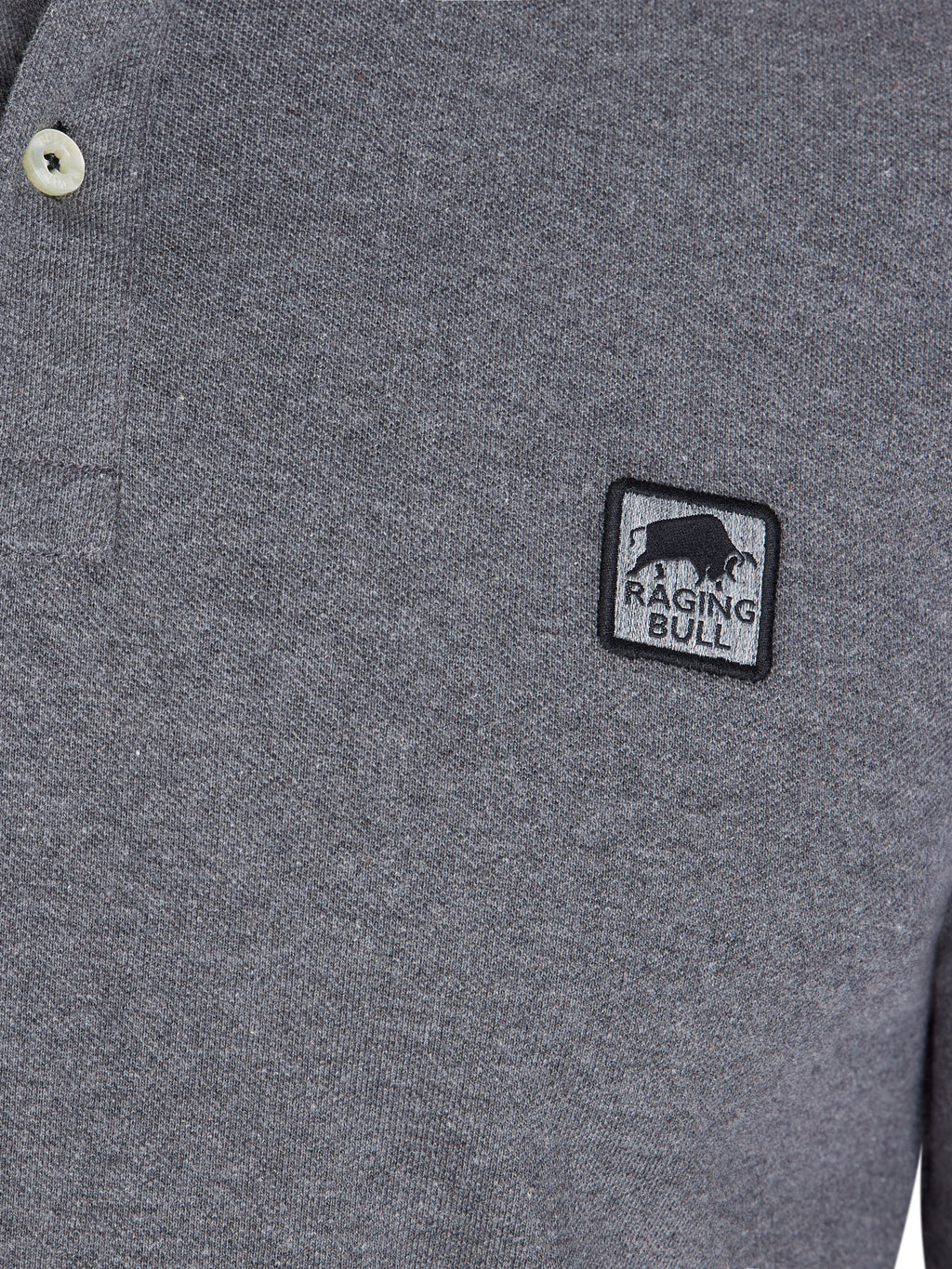 Long Sleeve Classic Patch Pique Polo - Charcoal