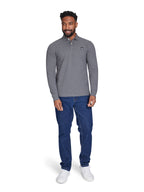 Long Sleeve Classic Patch Pique Polo - Charcoal