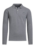 Long Sleeve Classic Patch Pique Polo - Charcoal