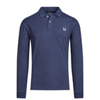 Long Sleeve Classic Jersey Patch Polo - Navy