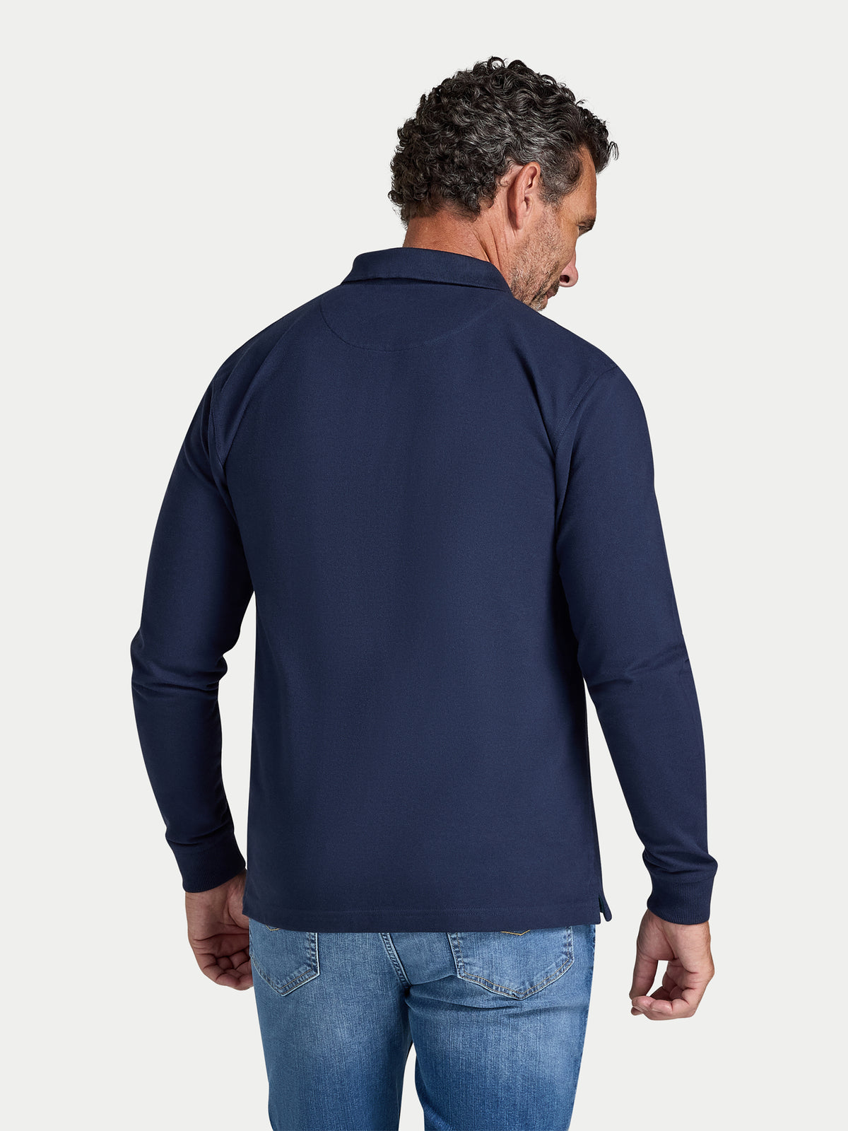 Classic Pique Polo - Long Sleeve - Navy