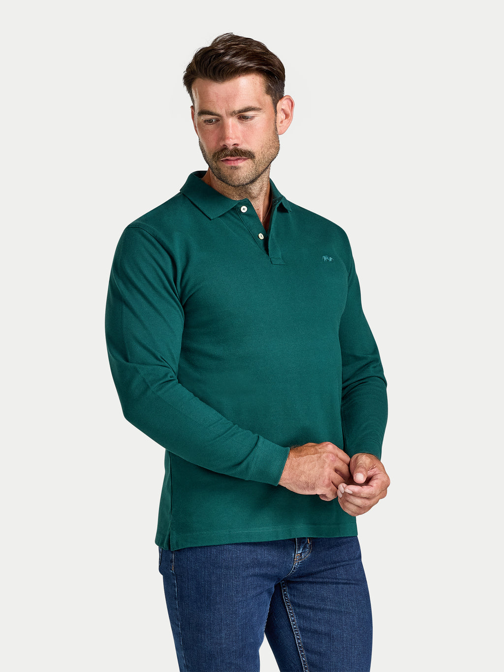 Classic Pique Polo - Long Sleeve - Forest