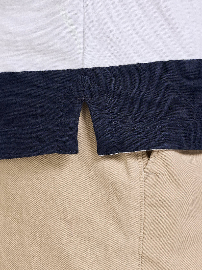 Classic Jersey Contrast Panel Polo - Navy