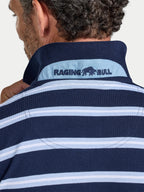 Classic Triple Stripe Birdseye Polo - Navy