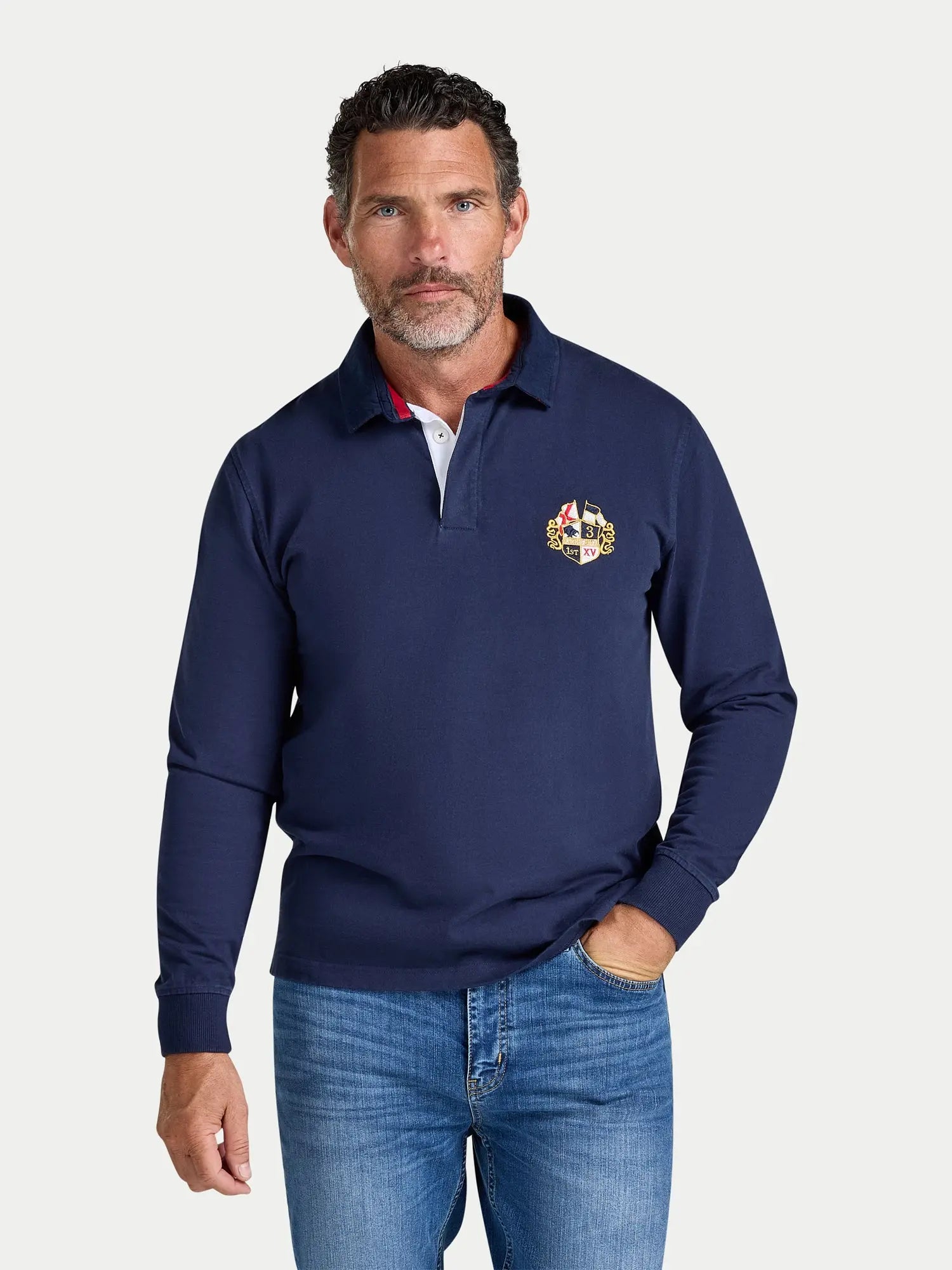 Classic Long Sleeve Rugby Shirt - Navy