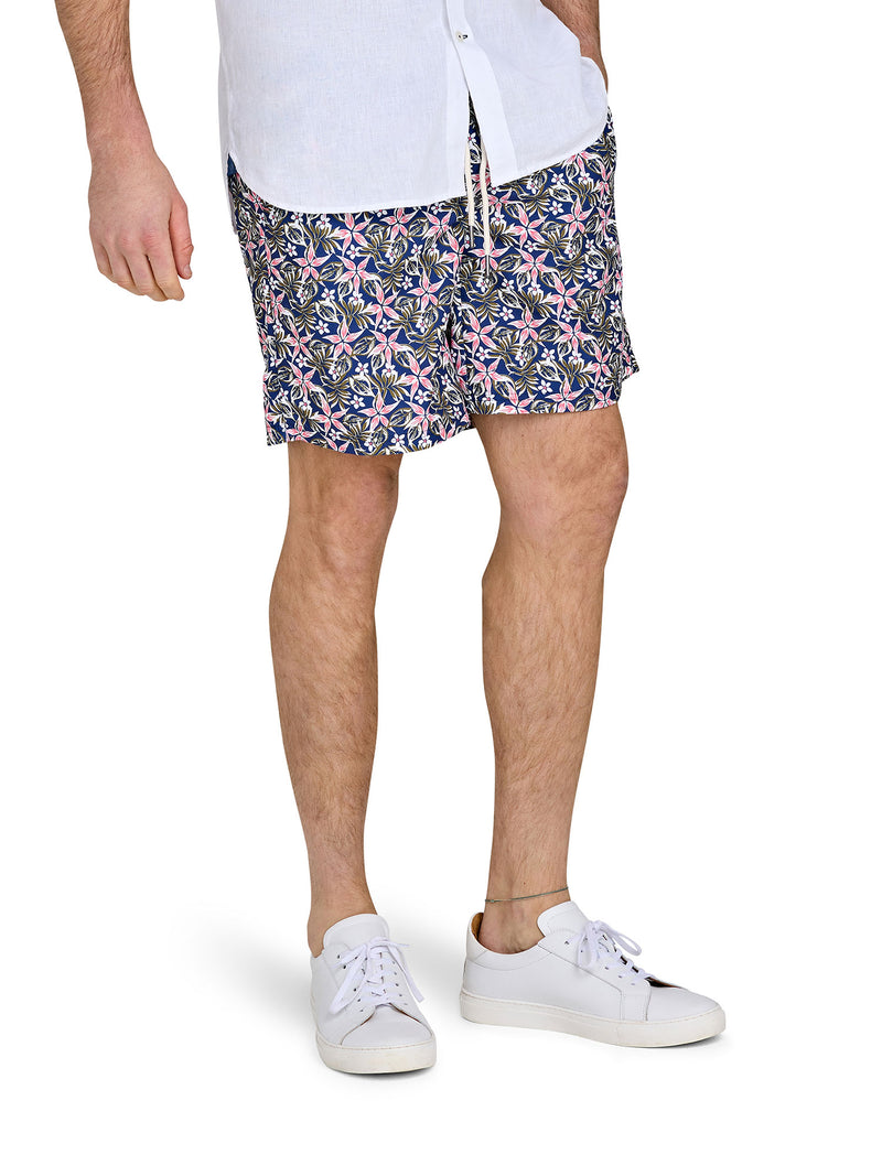 Hawaiian Swim Short - Denim Blue