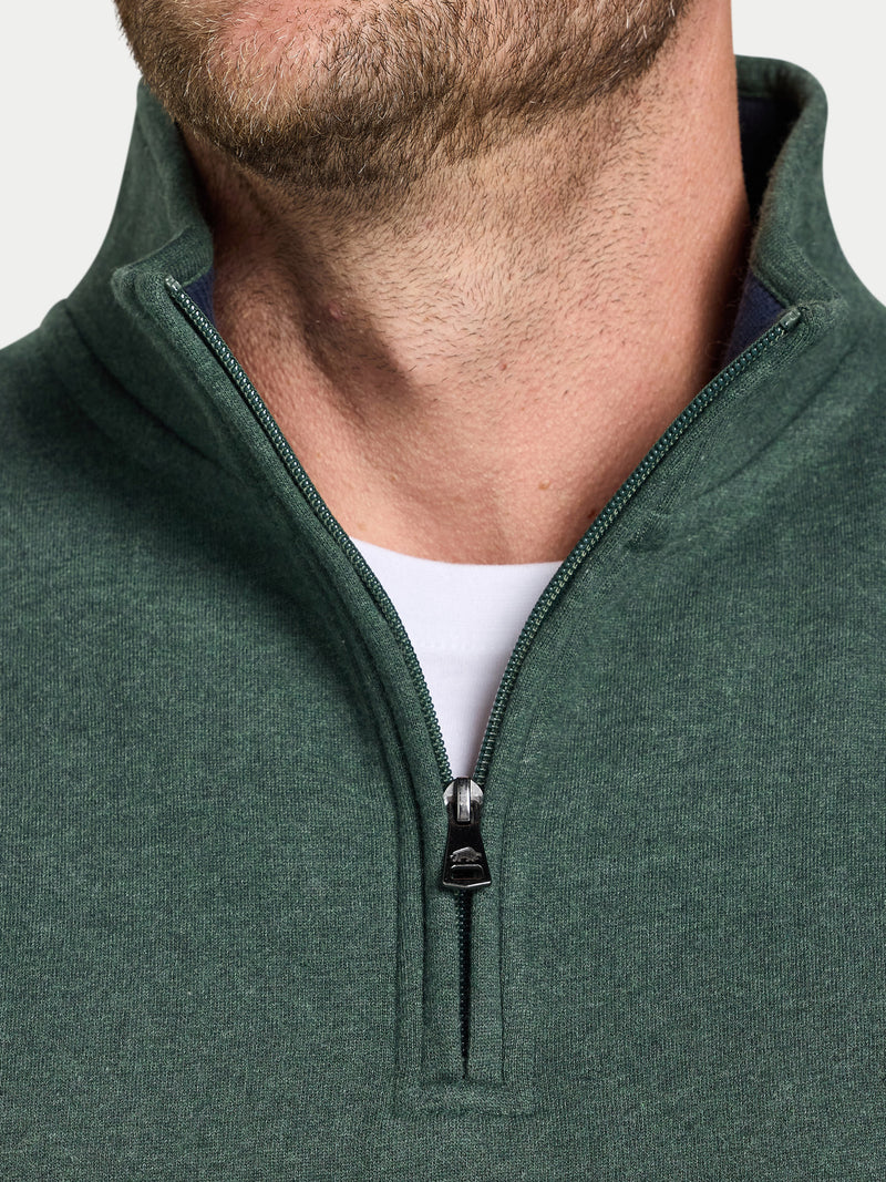 Classic Jersey Quarter Zip Sweat - Forest
