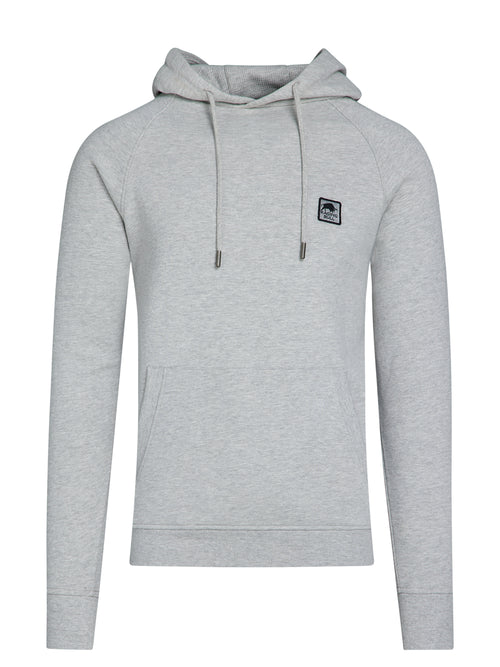 Classic Woven Patch Overhead Hoodie - Grey Marl