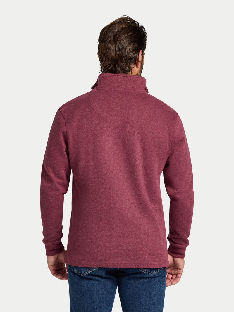 Classic French Rib Quarter Zip - Burgundy