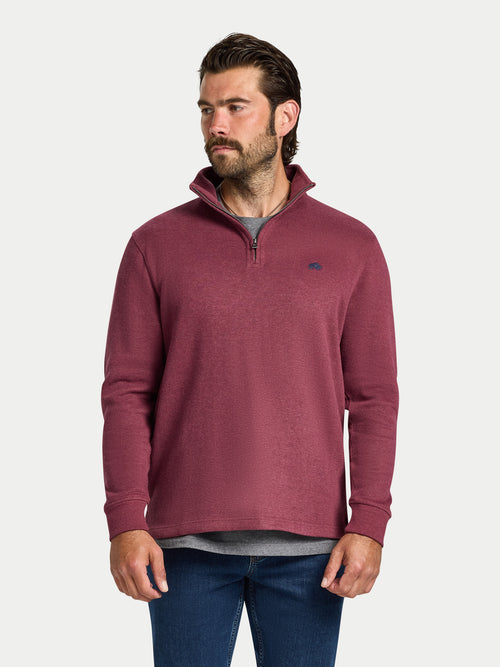 Classic French Rib Quarter Zip - Burgundy