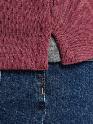 Classic French Rib Quarter Zip - Burgundy
