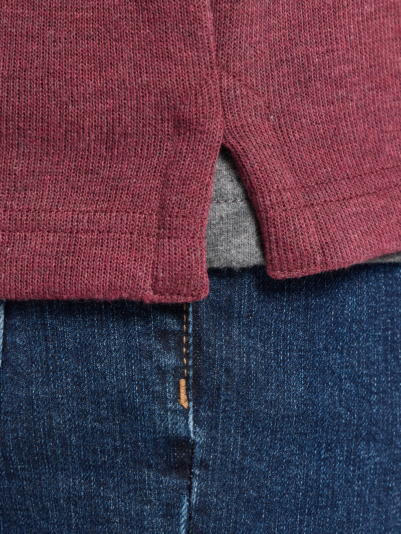 Classic French Rib Quarter Zip - Burgundy